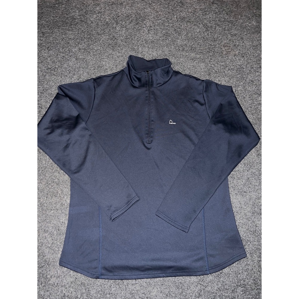 Head Mens Navy Blue Quarter Zip Performance Long Sleeve Shirt Size Medium